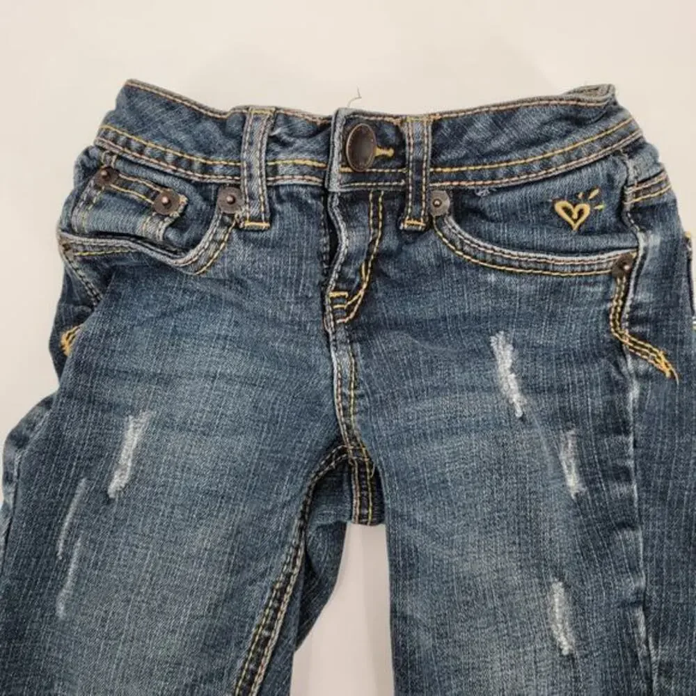 Justice Girls Distressed Denim Bermuda Shorts Size 6R